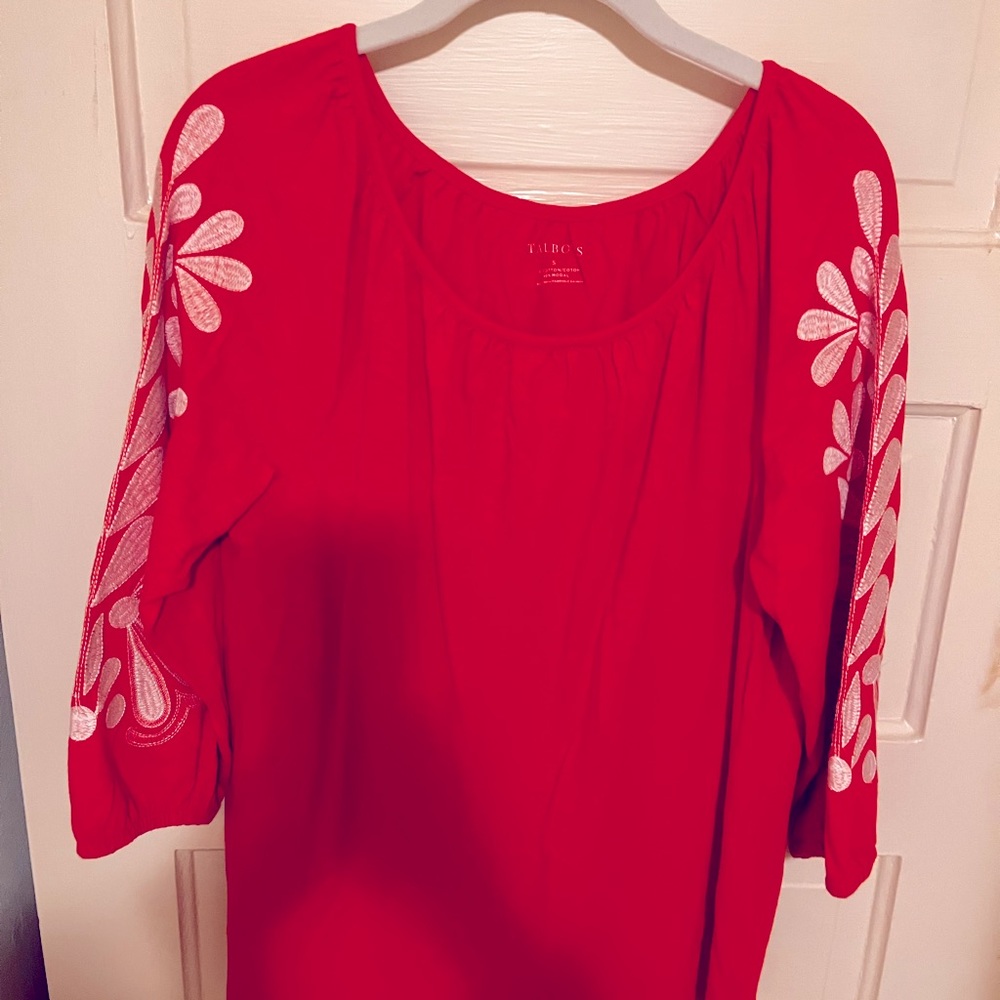 Talbots festive blouse